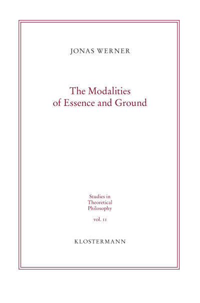 Cover of book: The Modalities of Essence and Ground