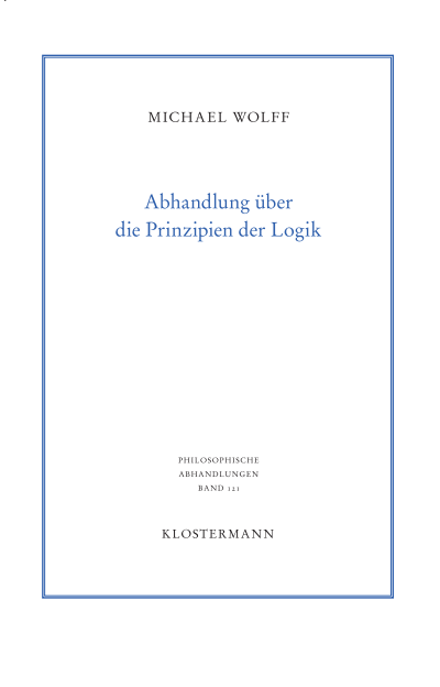Cover of book: Abhandlung über die Prinzipien der Logik