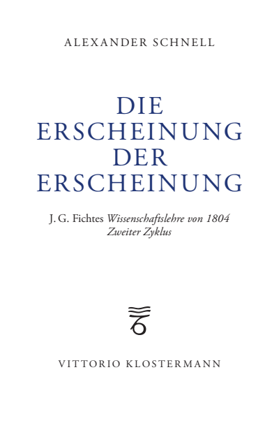 Cover des Buchs: Die Erscheinung der Erscheinung