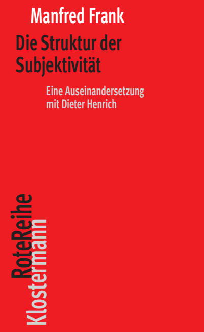 Cover of book: Die Struktur der Subjektivität