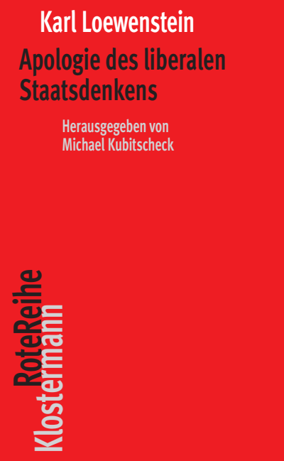 Cover of book: Apologie des liberalen Staatsdenkens