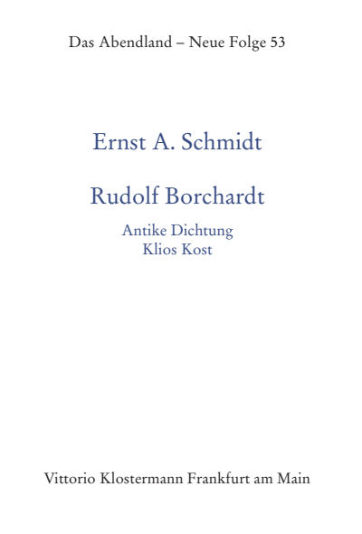 Cover des Buchs: Rudolf Borchardt