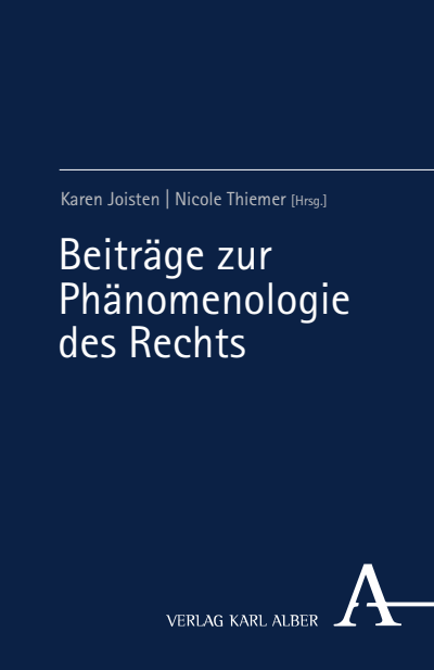 Cover of book: Beiträge zur Phänomenologie des Rechts