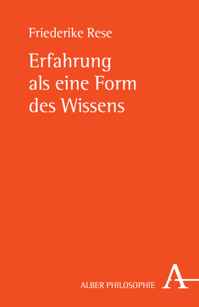 Cover of book: Erfahrung als eine Form des Wissens