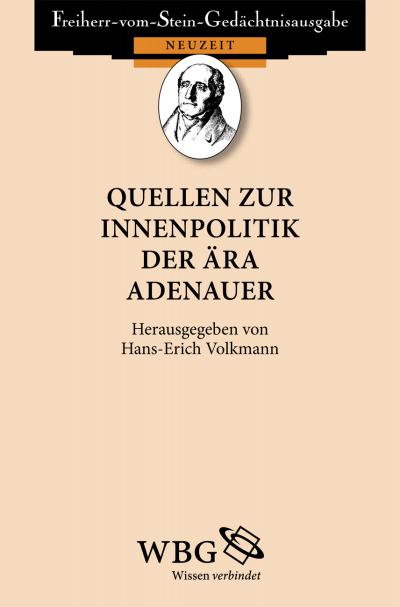 Cover des Buchs: Quellen zur Innenpolitik der Ära Adenauer