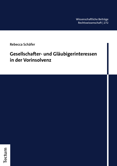 Cover des Buchs: Gesellschafter- und Gläubigerinteressen in der Vorinsolvenz