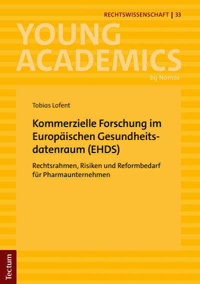 Cover of book: Kommerzielle Forschung im Europäischen Gesundheitsdatenraum (EHDS)