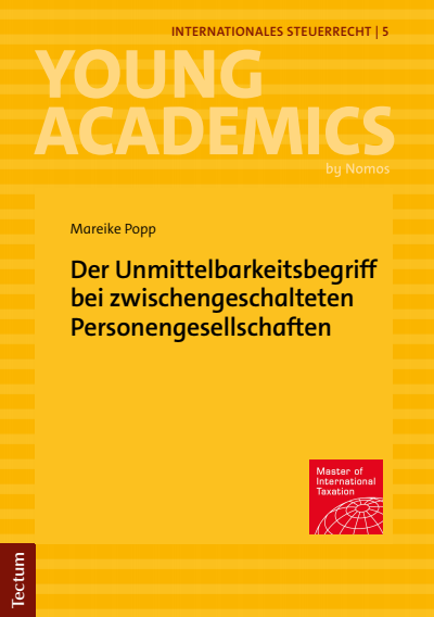 Cover des Buchs: Der Unmittelbarkeitsbegriff bei zwischengeschalteten Personengesellschaften