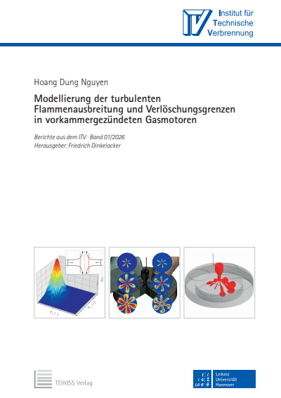 Cover des Buchs: Modellierung der turbulenten Flammenausbreitung und Verlöschungsgrenzen in vorkammergezündeten Gasmotoren