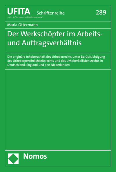Cover of book: Der Werkschöpfer im Arbeits- und Auftragsverhältnis