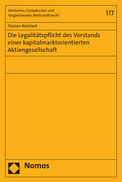 Cover of book: Die Legalitätspflicht des Vorstands einer kapitalmarktorientierten Aktiengesellschaft