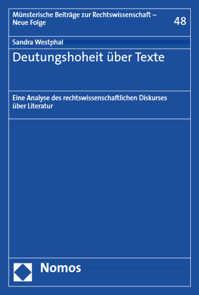 Cover of book: Deutungshoheit über Texte