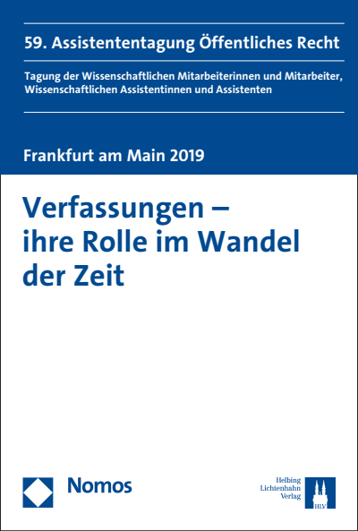 Cover of book: Verfassungen - ihre Rolle im Wandel der Zeit