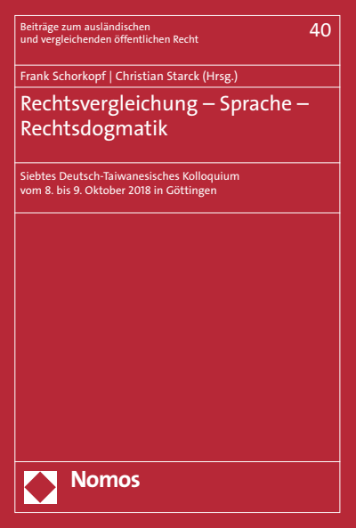 Cover des Buchs: Rechtsvergleichung - Sprache - Rechtsdogmatik