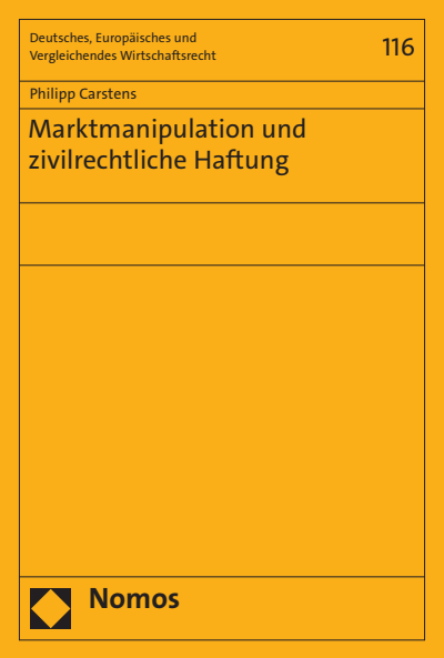 Cover of book: Marktmanipulation und zivilrechtliche Haftung