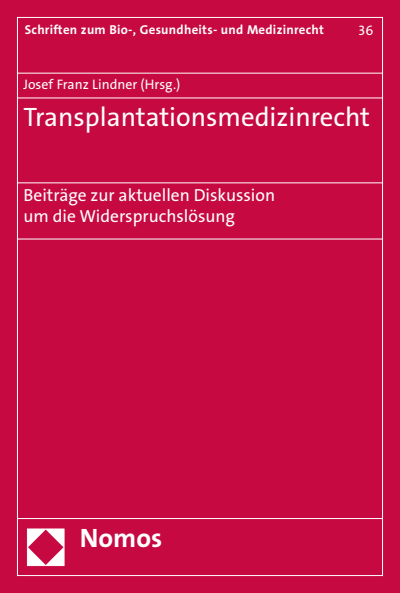Cover of book: Transplantationsmedizinrecht