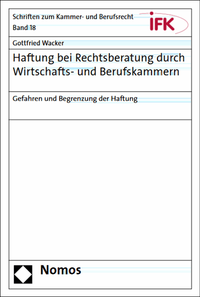 Cover of book: Haftung bei Rechtsberatung durch Wirtschafts- und Berufskammern