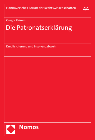 Cover of book: Die Patronatserklärung