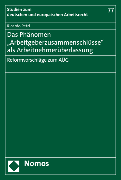Cover des Buchs: Das Phänomen "Arbeitgeberzusammenschlüsse" als Arbeitnehmerüberlassung