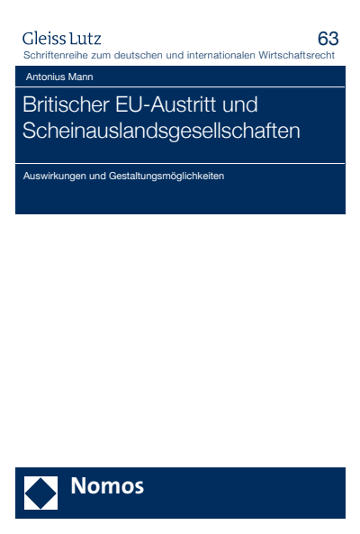 Cover of book: Britischer EU-Austritt und Scheinauslandsgesellschaften