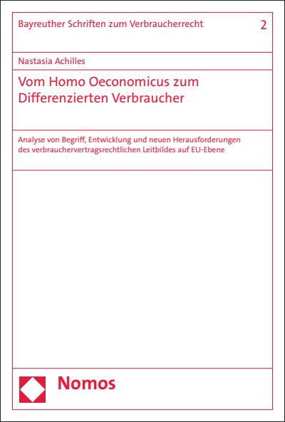 Cover des Buchs: Vom Homo Oeconomicus zum Differenzierten Verbraucher