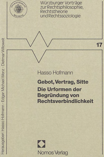 Cover of book: Gebot, Vertrag, Sitte