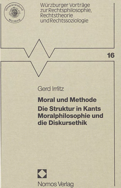 Cover of book: Moral und Methode