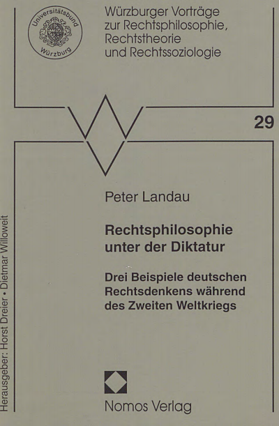 Cover of book: Rechtsphilosophie unter der Diktatur