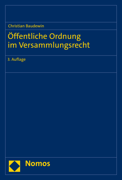 Cover des Buchs: Öffentliche Ordnung im Versammlungsrecht