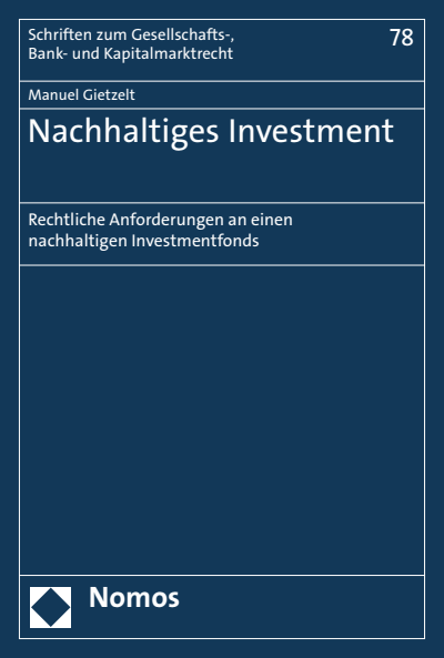 Cover des Buchs: Nachhaltiges Investment