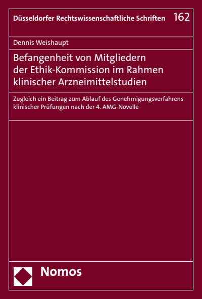 Cover of book: Befangenheit von Mitgliedern der Ethik-Kommission im Rahmen klinischer Arzneimittelstudien