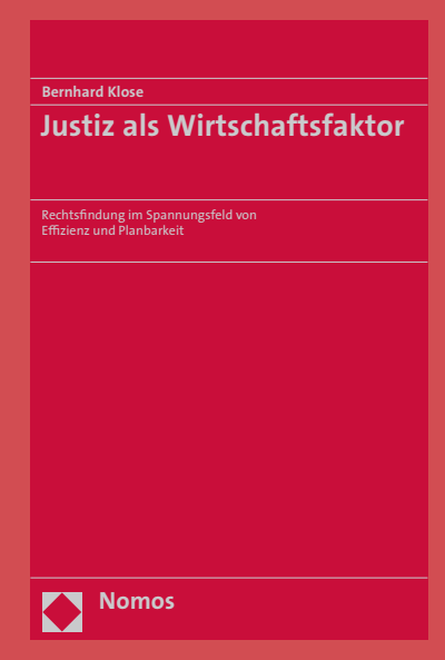 Cover of book: Justiz als Wirtschaftsfaktor