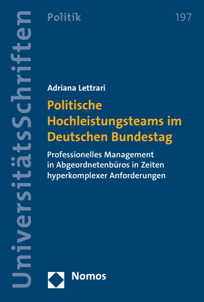 Cover des Buchs: Politische Hochleistungsteams im Deutschen Bundestag
