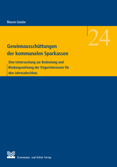 Cover of book: Gewinnausschüttungen der kommunalen Sparkassen