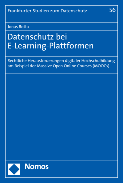 Cover des Buchs: Datenschutz bei E-Learning-Plattformen