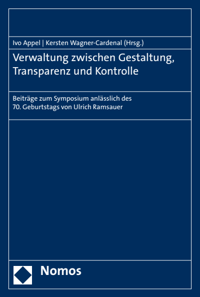 Cover of book: Verwaltung zwischen Gestaltung, Transparenz und Kontrolle