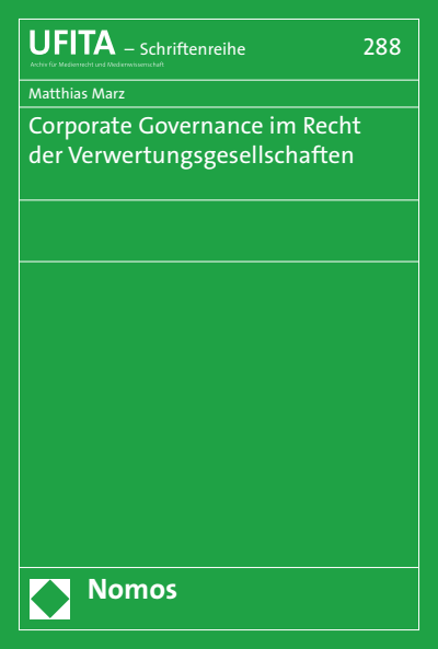 Cover of book: Corporate Governance im Recht der Verwertungsgesellschaften