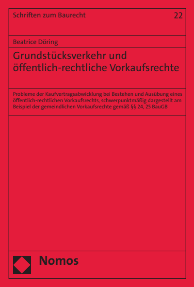 Cover des Buchs: Grundstücksverkehr und öffentlich-rechtliche Vorkaufsrechte