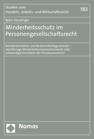 Cover des Buchs: Minderheitsschutz im Personengesellschaftsrecht