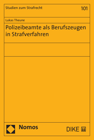 Cover des Buchs: Polizeibeamte als Berufszeugen in Strafverfahren
