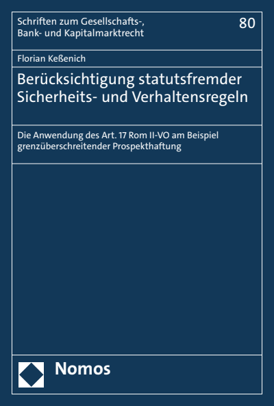 Cover des Buchs: Berücksichtigung statutsfremder Sicherheits- und Verhaltensregeln