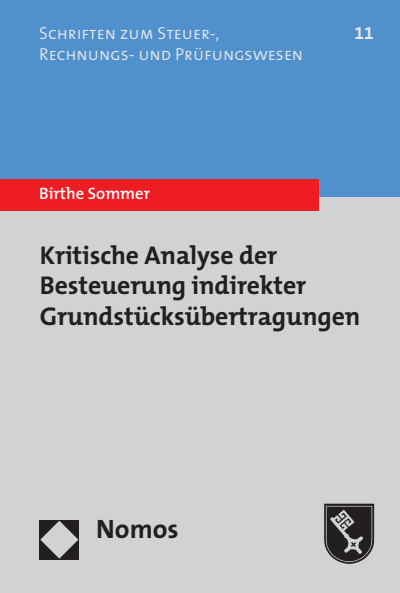 Cover des Buchs: Kritische Analyse der Besteuerung indirekter Grundstücksübertragungen