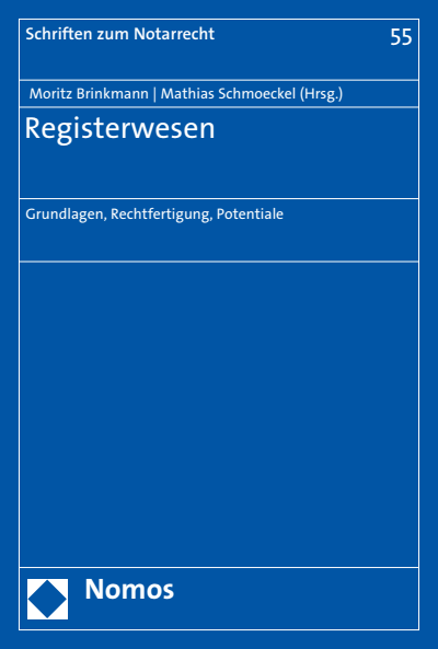 Cover of book: Registerwesen