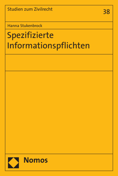 Cover des Buchs: Spezifizierte Informationspflichten
