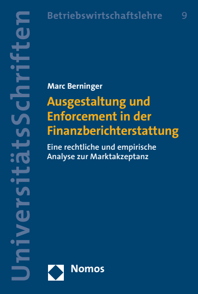 Cover des Buchs: Ausgestaltung und Enforcement in der Finanzberichterstattung