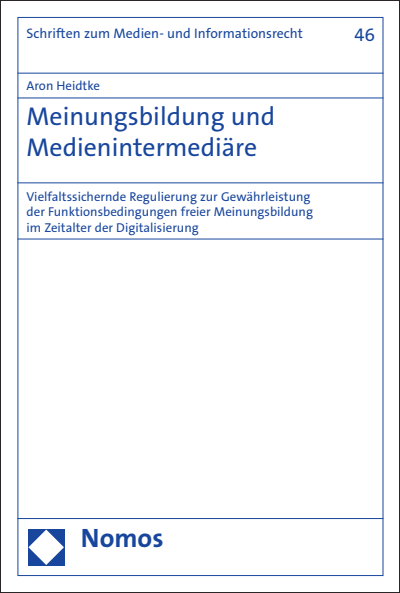 Cover of book: Meinungsbildung und Medienintermediäre