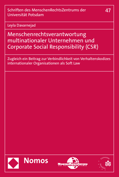 Cover des Buchs: Menschenrechtsverantwortung multinationaler Unternehmen und Corporate Social Responsibility (CSR)