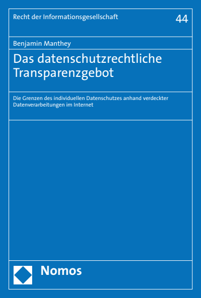 Cover of book: Das datenschutzrechtliche Transparenzgebot