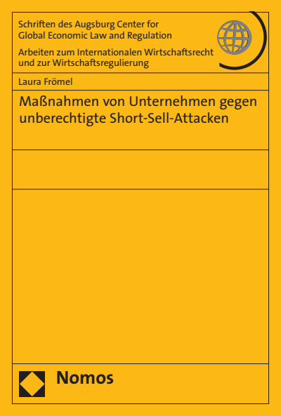 Cover of book: Maßnahmen von Unternehmen gegen unberechtigte Short-Sell-Attacken