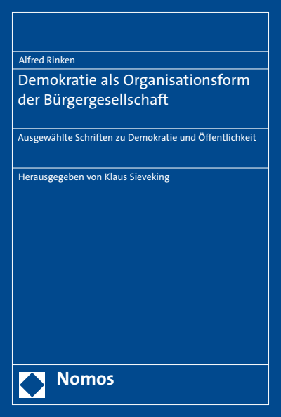 Cover des Buchs: Demokratie als Organisationsform der Bürgergesellschaft
